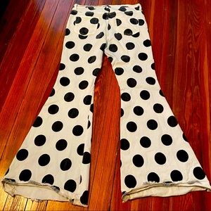 Womens SZ 16 polka dot flare jeans